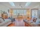 Relaxing sun room with skylights, large windows, and access to a patio with a water view at 8757 E Fairway Woods Dr, North Charleston, SC 29420