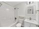 Clean bathroom featuring a shower, tub and vanity with marble countertop at 1042 Planters Pl, Mount Pleasant, SC 29464