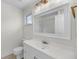 Clean bathroom featuring vanity with a large mirror at 1042 Planters Pl, Mount Pleasant, SC 29464