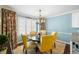 Traditional dining room with patterned rug, floral drapes, blue walls, and wooden round table at 108 Smith St # 108-C, Charleston, SC 29403