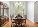 Elegant dining room with a large window, chandelier, and hardwood floors, perfect for memorable meals at 121 Arrowridge Ct, Summerville, SC 29485