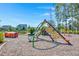 Community playground featuring colorful equipment on a woodchip surface, creating a fun and safe play environment at 1368 Clay Field Trl, Summerville, SC 29485
