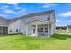 Home exterior features a well-maintained lawn and a covered back patio at 141 Woodland Oak Way, Summerville, SC 29485