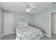 Inviting bedroom with soft gray walls, a ceiling fan, and carpeted floors at 1717 Brittlebush Ln, Johns Island, SC 29455