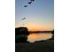 Scenic view of the sunset over the community pond, with birds flying above at 1717 Brittlebush Ln, Johns Island, SC 29455