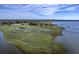 Expansive aerial view of the home with lush marsh views and a private dock leading to the water at 185 Wappoo Rd, Charleston, SC 29407