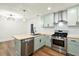 Open-concept kitchen with stainless steel appliances, butcher block counters, and modern fixtures at 201 Hayden St St, Walterboro, SC 29488