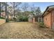This backyard is spacious with grass and surrounded by trees at 257 Druid Rd, Charleston, SC 29407