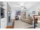Inviting living room with a painted brick fireplace, comfortable seating, and an open, airy ambiance at 257 Druid Rd, Charleston, SC 29407