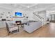 Open concept living room with a fireplace, built-in shelving, and coffered ceiling at 3864 Summerton St, Mount Pleasant, SC 29466