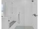Shower room featuring white subway tile, glass enclosure, and shower seat at 3864 Summerton St, Mount Pleasant, SC 29466