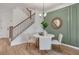 Transitional dining room features a modern light fixture and staircase to the upper level at 414 Duskywing Dr, Goose Creek, SC 29445