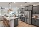 Spacious open concept kitchen features an island with stool seating and stainless steel appliances at 414 Duskywing Dr, Goose Creek, SC 29445