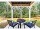 Inviting backyard patio with a black metal table and chairs, perfect for outdoor relaxation at 416 Katies Scenic Ct, Charleston, SC 29492
