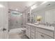 Modern bathroom with a tiled shower, double vanity, and contemporary fixtures at 416 Katies Scenic Ct, Charleston, SC 29492