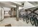 Spacious under-house garage area offering convenient bicycle storage and access to a sandy recreational space at 45 Ocean Point Dr, Isle of Palms, SC 29451