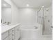 Clean bathroom with a soaker tub, shower, and modern vanity at 498 Albemarle Rd # 306, Charleston, SC 29407