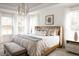 Bright and spacious bedroom with a tray ceiling, large windows, and a comfortable bed, creating an inviting atmosphere at 711 Alma Square Dr, Moncks Corner, SC 29461