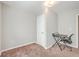 Empty bedroom with neutral walls, carpeted flooring, ceiling fan, and single door closet at 7791 Peppercorn Ln, North Charleston, SC 29420