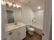 Bathroom featuring a single sink vanity and shower-tub combo at 818 Descartes St, Summerville, SC 29486