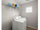 Laundry room with washer, dryer, and storage shelf by a window at 9000 Hema Ln, Summerville, SC 29483