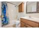 Cozy bathroom featuring a tub, a shower, a vanity, and a framed mirror at 1465 Water Edge Dr, Charleston, SC 29492