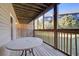View of a screened in patio with a round table, providing outdoor living space at 1530 Fort Johnson Rd # 3C, Charleston, SC 29412