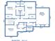 Upstairs second floor plan illustrating bedrooms, bathrooms, study and media room with exact dimensions and layout at 1540 Strathmore Ln, Mount Pleasant, SC 29464