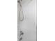 Close-up of a shower with white tile, chrome fixtures, and decorative accents, providing a clean and functional space at 21 Limehouse St, Charleston, SC 29401