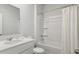 Bright bathroom featuring a shower and tub combination and a clean, white vanity at 2278 Macallan Blvd, Ravenel, SC 29470