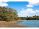 Scenic waterfront view with lush trees and calm water, providing a tranquil natural setting under a blue sky at 3019 Eventide Dr, Johns Island, SC 29455