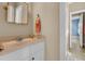 Bathroom featuring white vanity, tan countertop, decorative mirror, and orange towel at 3232 Pignatelli Cres, Mount Pleasant, SC 29466