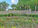 Dunes West community entrance with lush landscaping, mature palm trees, and brick signage at 3232 Pignatelli Cres, Mount Pleasant, SC 29466