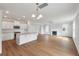 Open floor plan featuring a spacious living room, a modern kitchen, and a cozy fireplace at 359 Blue Oak Dr, Moncks Corner, SC 29461