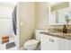 Clean bathroom with a white vanity and tub with a shower at 380 Furman Ln, Ladson, SC 29456