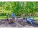 Cozy stone fire pit area with chairs, perfect for outdoor entertaining and relaxation at 380 Furman Ln, Ladson, SC 29456