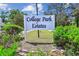 College Park Estates sign surrounded by greenery, welcoming you to the community at 380 Furman Ln, Ladson, SC 29456