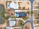 Aerial view of the property highlighting its pool, landscaping, and location within the neighborhood at 3851 Sawyers Island Dr, Mount Pleasant, SC 29466