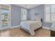 This bedroom features stylish furnishings, light blue walls, and a balcony at 3851 Sawyers Island Dr, Mount Pleasant, SC 29466