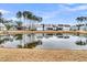 Picturesque pond reflecting a row of charming homes and trees on a sunny day, creating a serene neighborhood view at 3851 Sawyers Island Dr, Mount Pleasant, SC 29466