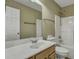 Well-lit bathroom featuring a large mirror, single vanity, and shower-tub combo at 512 Resinwood Rd, Moncks Corner, SC 29461