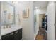 Stylish bathroom with a modern vanity, sleek fixtures, and a glass-enclosed shower showcasing a contemporary design at 55 Ashley Ave # 19, Charleston, SC 29401