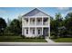 Inviting two-story home with a double front porch and lush landscaping at 800 Clay Field Trl, Summerville, SC 29485