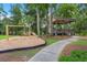 Community playground featuring a swing set, jungle gym, a slide, and a covered gazebo with seating area for outdoor enjoyment at 8661 Refuge Point Cir, North Charleston, SC 29420
