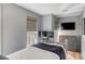 Cozy bedroom with decorative bed frame and built-in shelving units at 92 Bogard St, Charleston, SC 29403