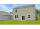 Green backyard lawn and light gray siding with white trim on home exterior at 1054 Forrest Creek Dr, Summerville, SC 29483