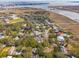 Picturesque aerial view showcases the community's lush green landscape, waterways, and neighborhood at 12 Broughton Rd, Charleston, SC 29407