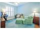 Well-lit office space with comfortable seating, hardwood floors, and a large window with plantation shutters at 1208 Wynnwood Ct, Mount Pleasant, SC 29464
