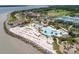 Stunning aerial shot of the beach, pool, restaurant and oceanfront amenities at 1614 Live Oak Park, Seabrook Island, SC 29455