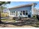 Landscaped backyard featuring a patio, seating area, and lush greenery at 2317 Chisol Plow St, Mount Pleasant, SC 29466